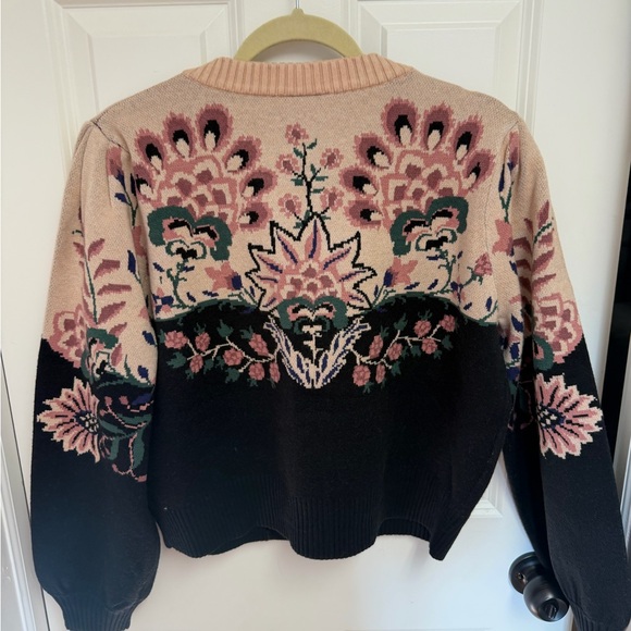 Farm Rio Belle Garden Mixed Knit Cardigan Size L - Picture 5 of 8